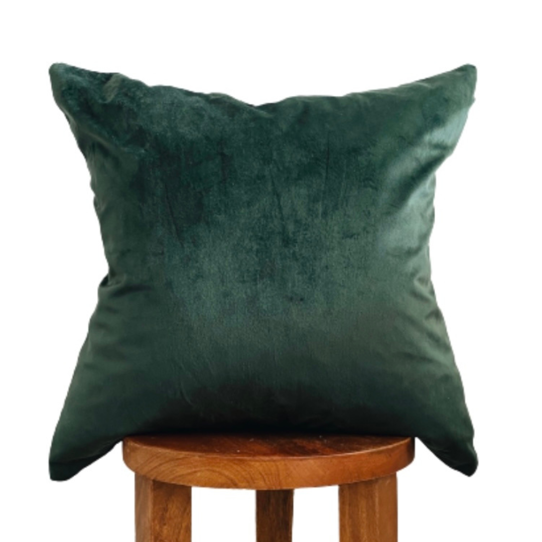 Funda de Cojín de Terciopelo Verde Esmeralda – Elegancia Festiva (20")