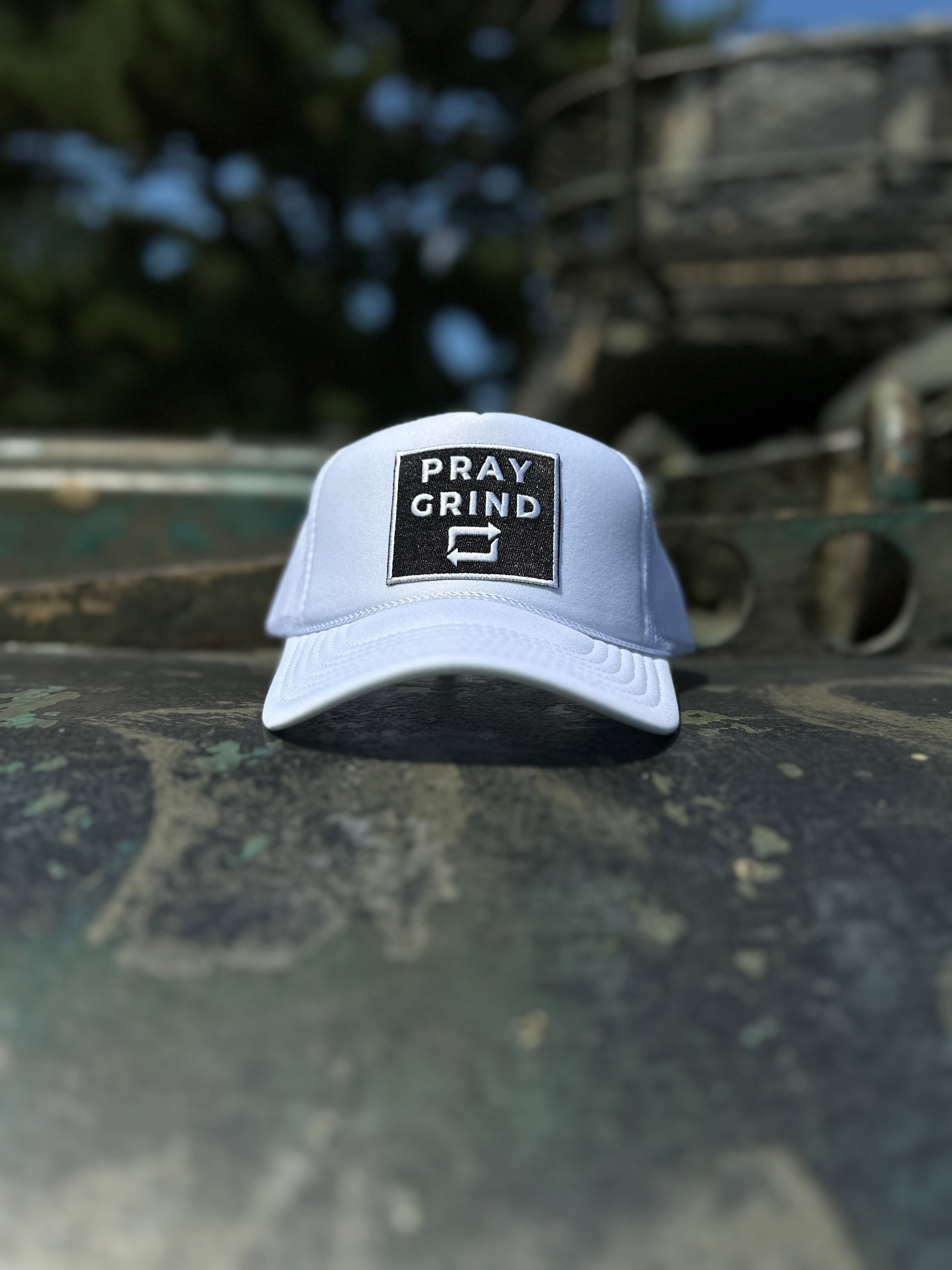 PRAY GRIND REPEAT- Foam Mesh Snap-back (various color options)