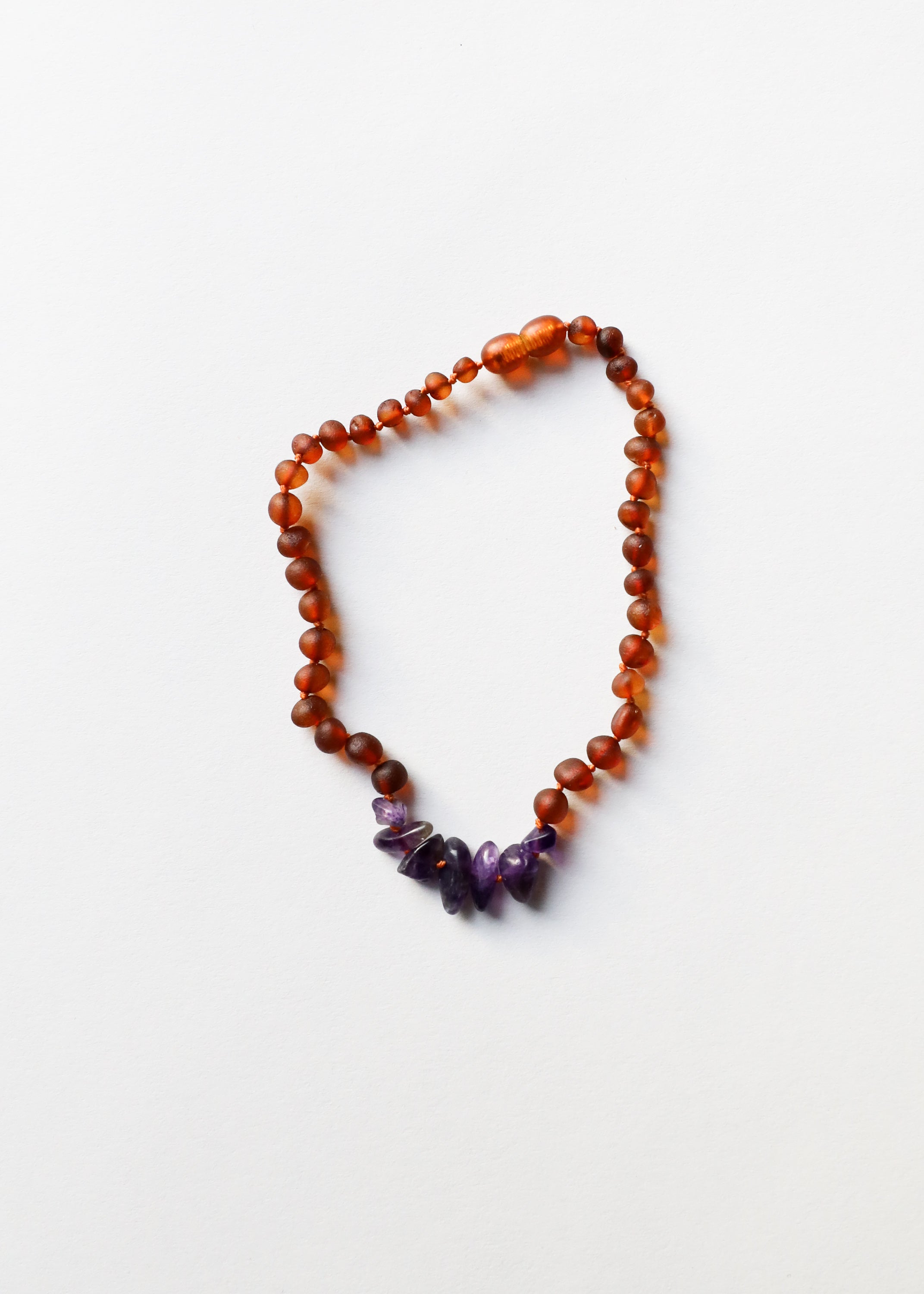 Raw Cognac Baltic Amber + Raw Amethyst || Necklace Set