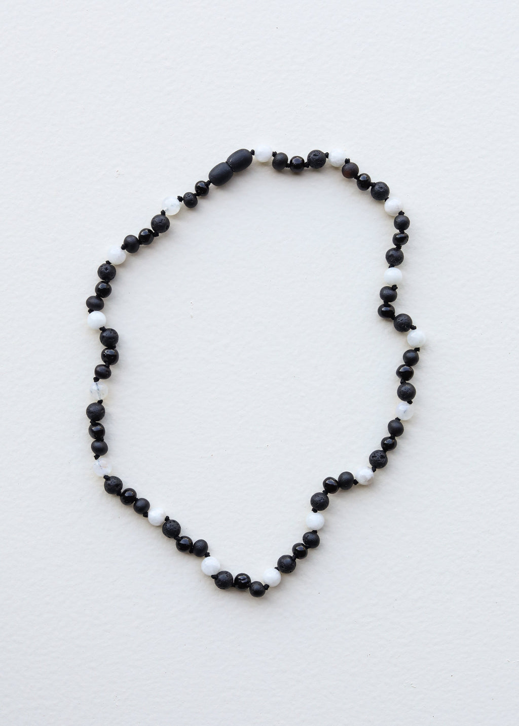 Raw Black Baltic Amber + Moonstone || Necklace