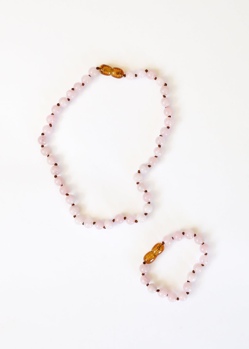 Pure Gemstone + Natural Rose Quartz || Beaded Necklace