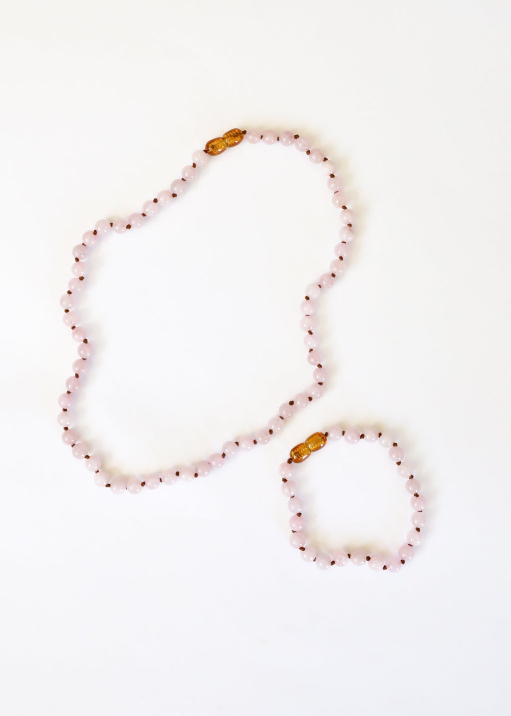 Pure Gemstone + Natural Rose Quartz || Beaded Necklace