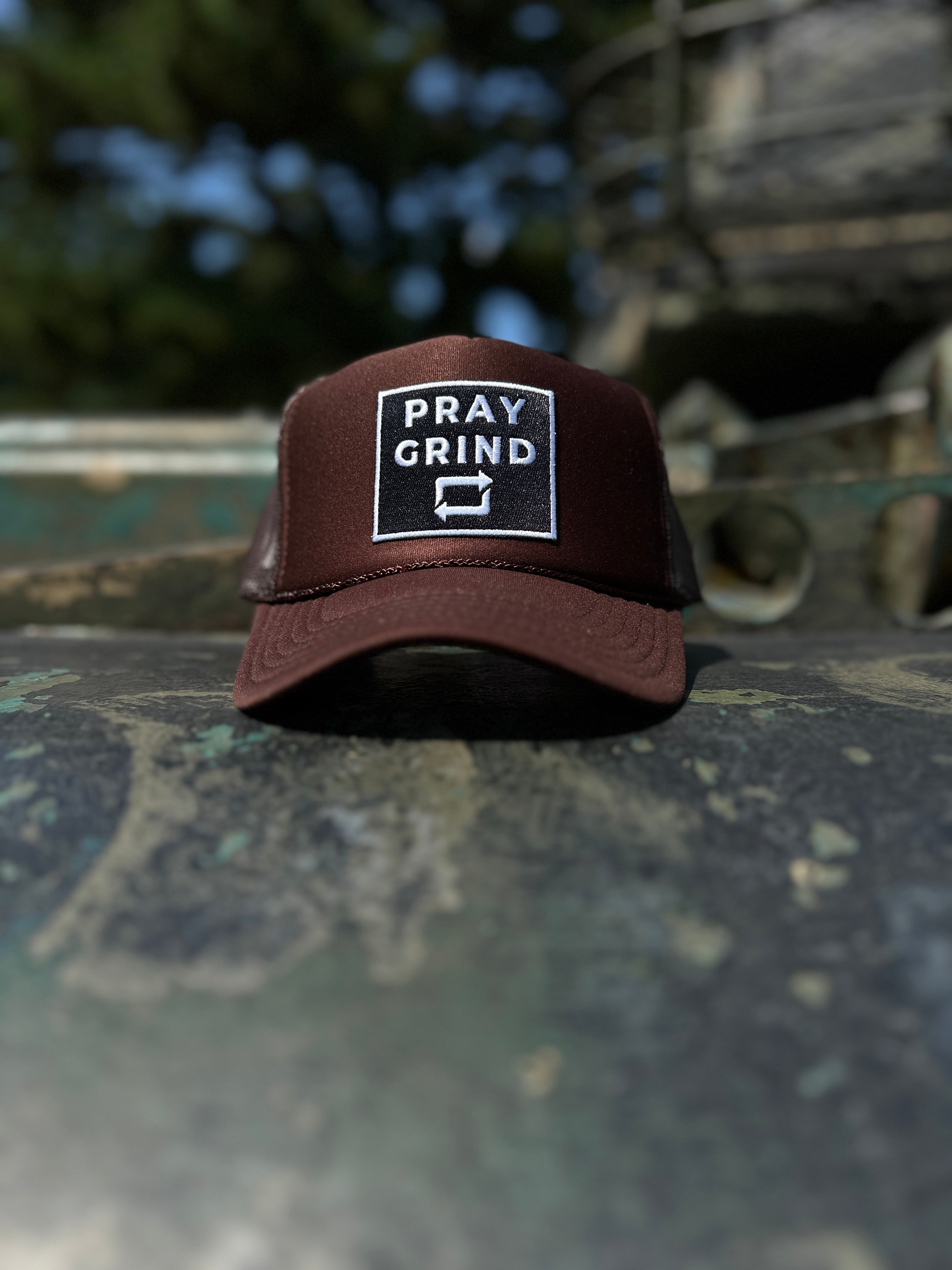 PRAY GRIND REPEAT- Foam Mesh Snap-back (various color options)