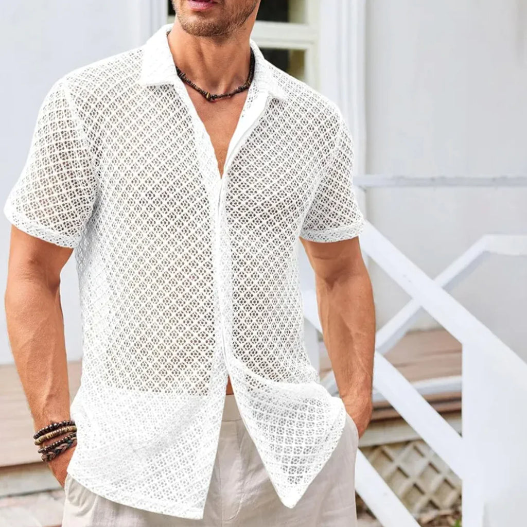 Camisa de Malla para Hombre – Estilo Fresco y Urbano de Verano