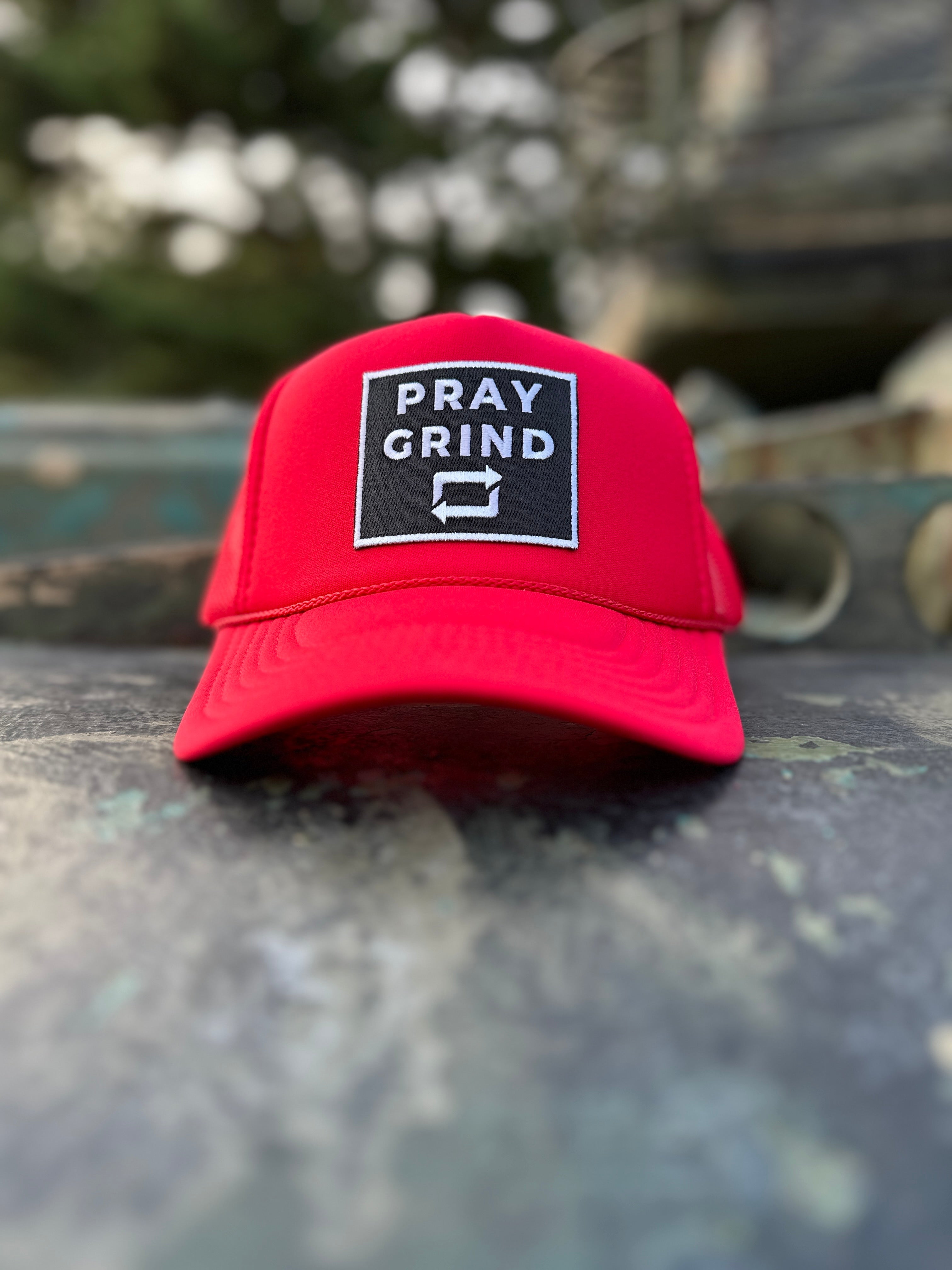PRAY GRIND REPEAT- Foam Mesh Snap-back (various color options)