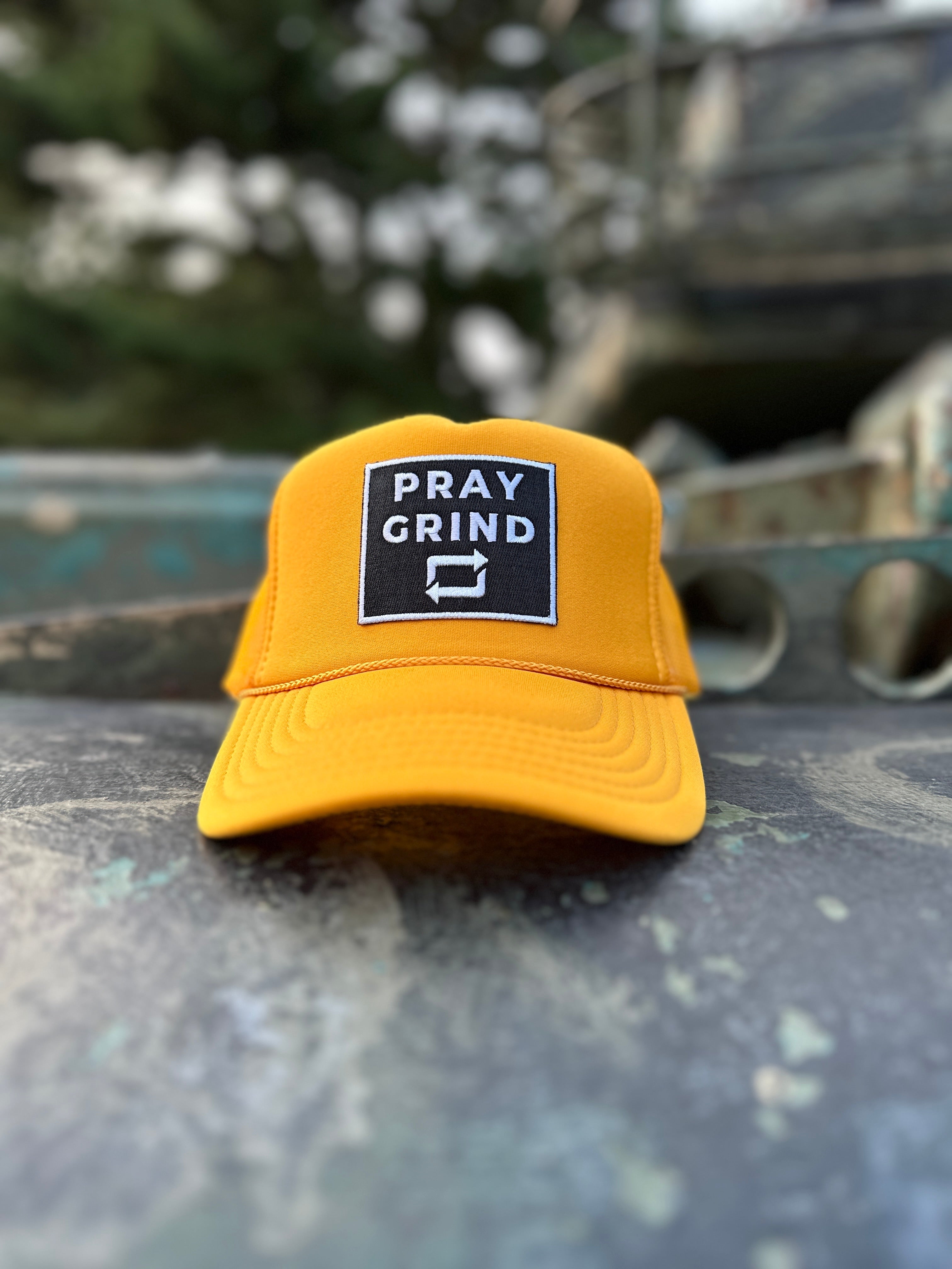 PRAY GRIND REPEAT- Foam Mesh Snap-back (various color options)