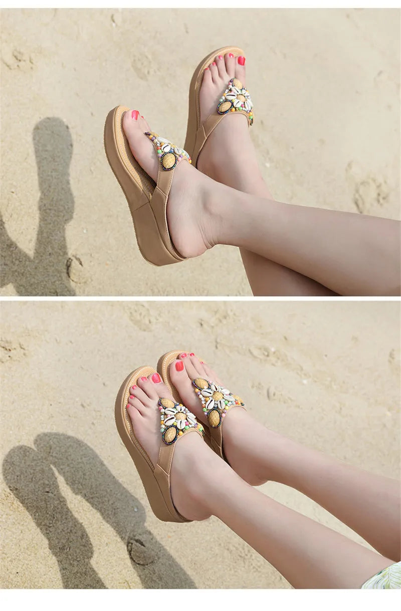 Sandalias YAERNI Estilo Playero – Elegancia Casual con Altura Caribeña