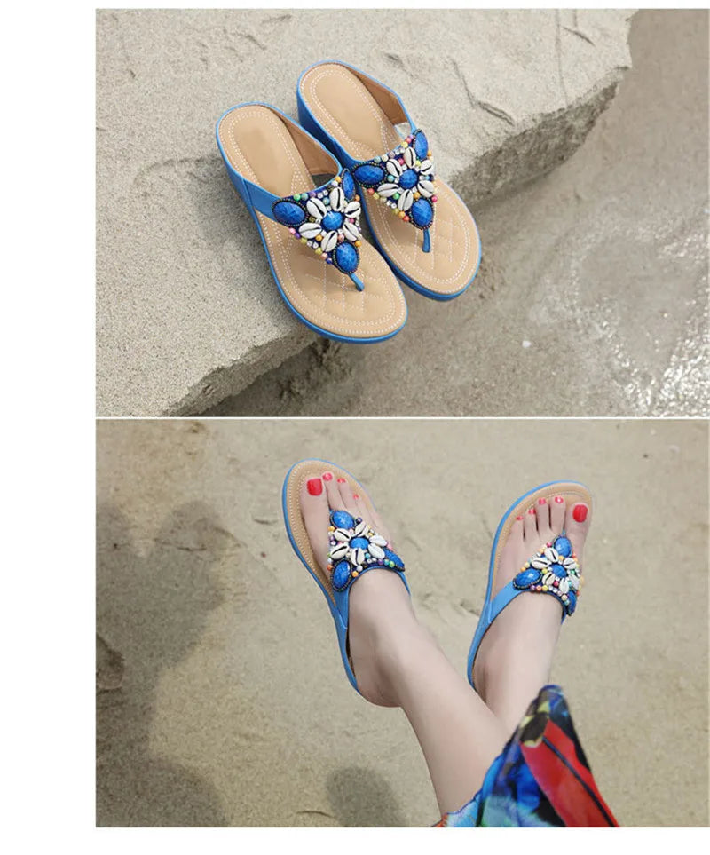 Sandalias YAERNI Estilo Playero – Elegancia Casual con Altura Caribeña