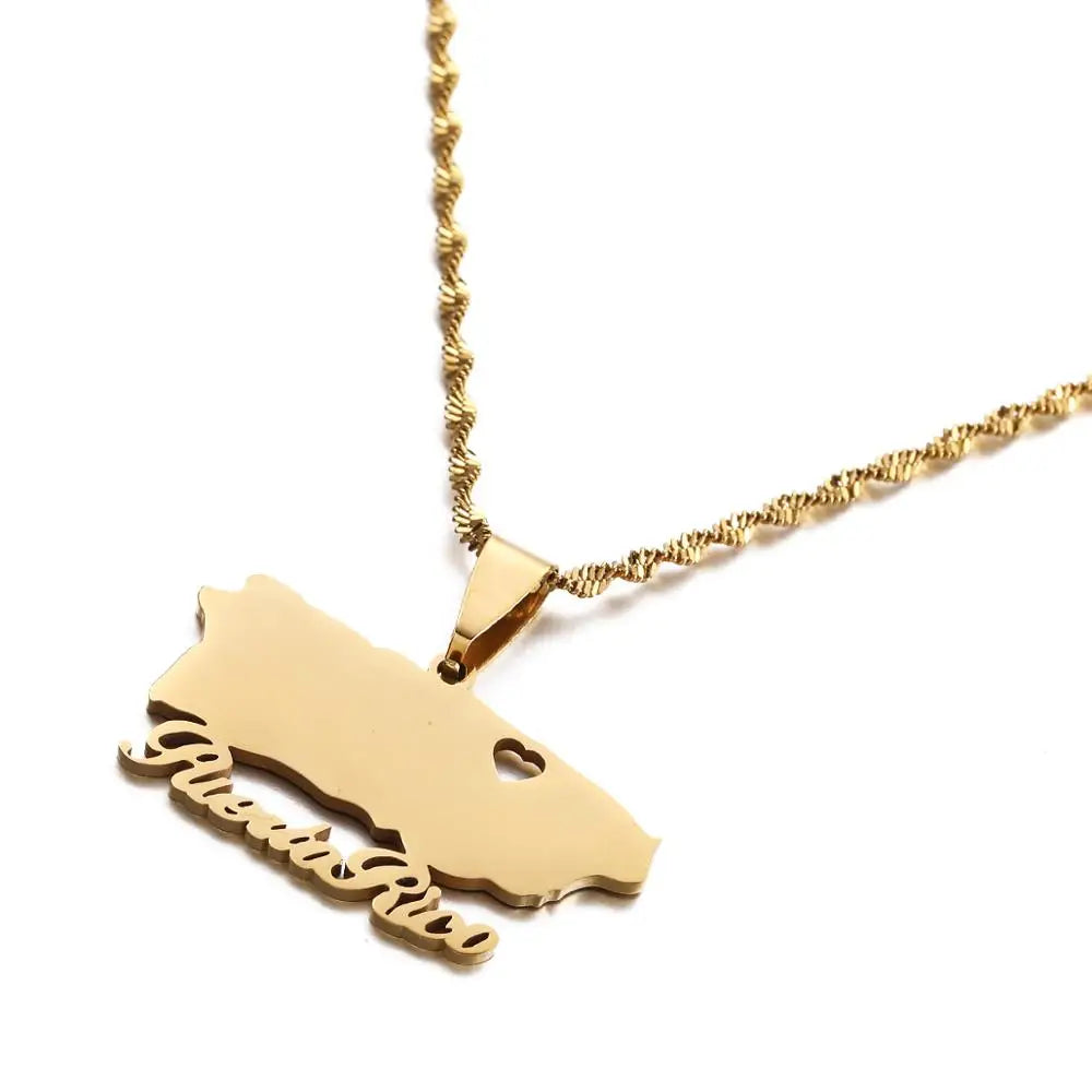 MiBori Collar Mapa PR con Amor