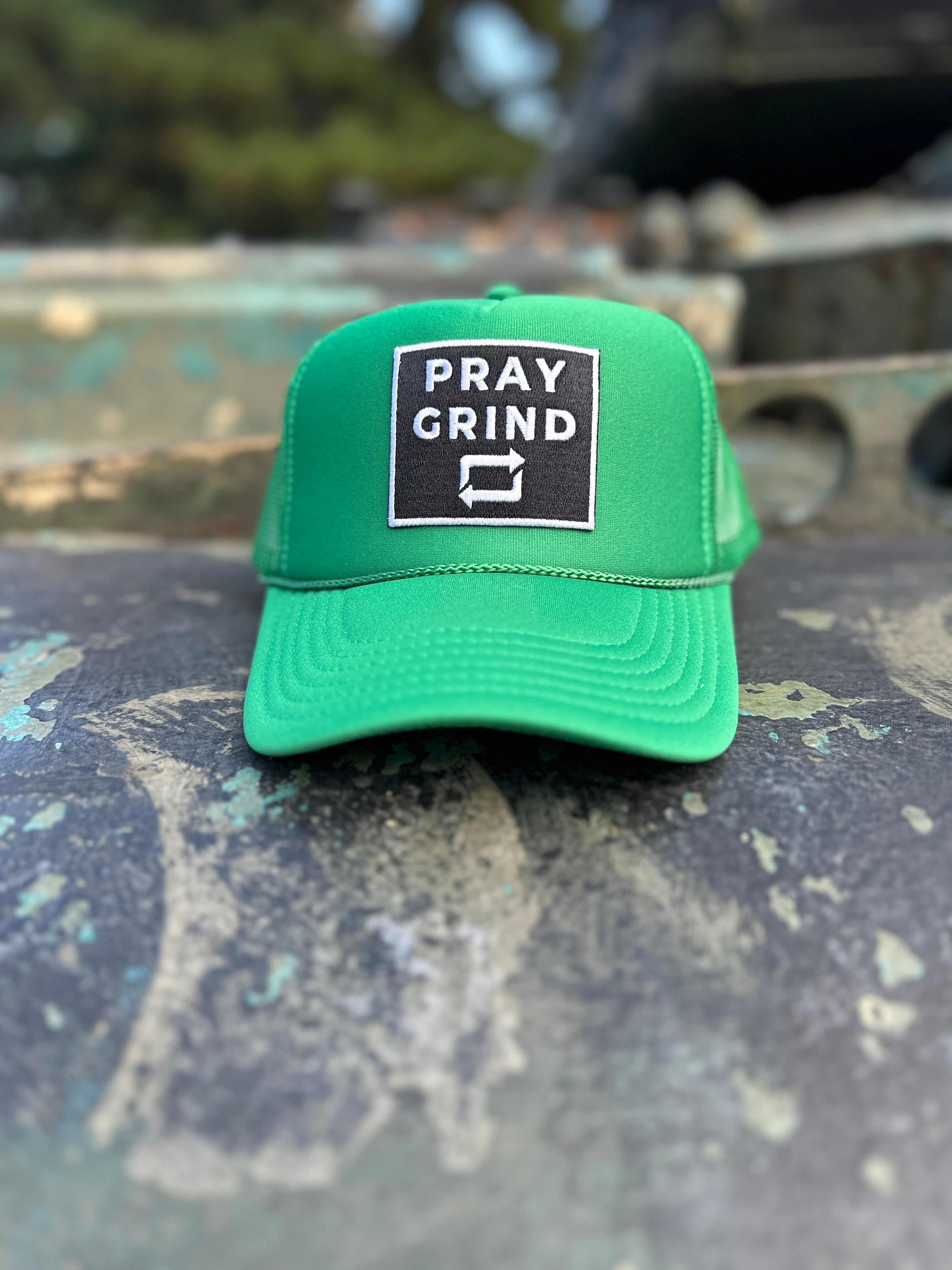 PRAY GRIND REPEAT- Foam Mesh Snap-back (various color options)