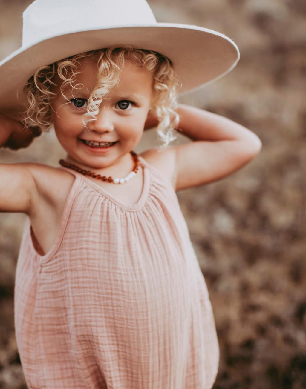 Raw Cognac Baltic Amber + Pearls || Necklace