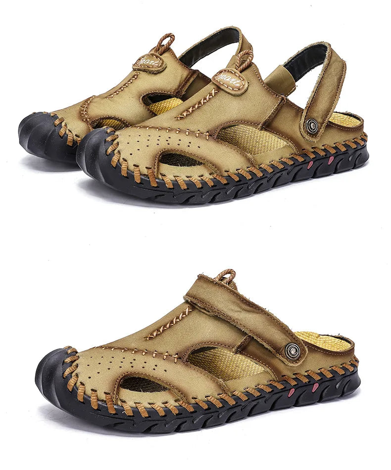Sandalias Hombre Verano 2022 – Cuero Cómodo y Estilo Playero XL