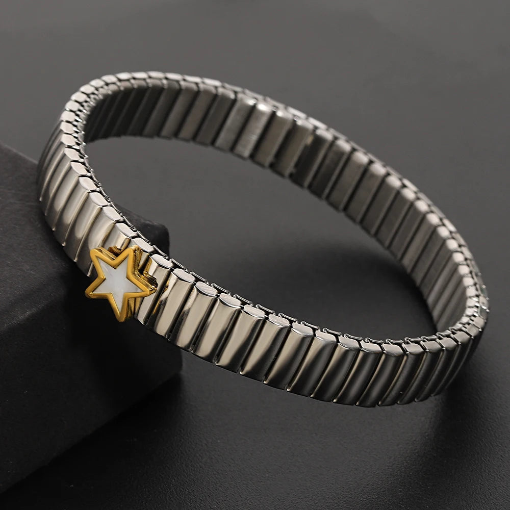 Brazalete Love Stars – Elástico Unisex Acero