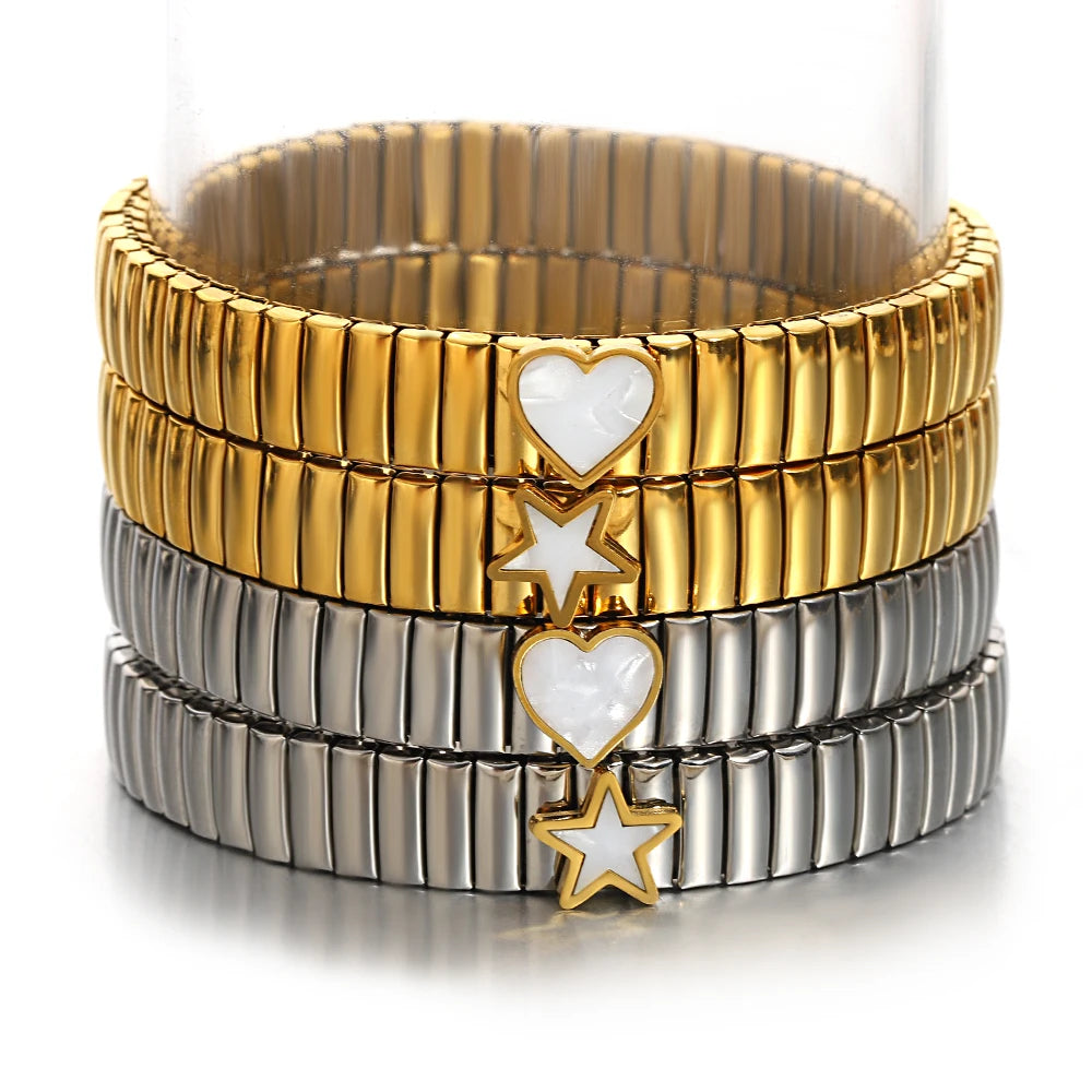Brazalete Love Stars – Elástico Unisex Acero
