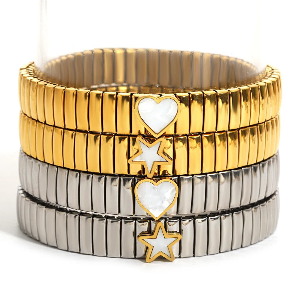 Brazalete Love Stars – Elástico Unisex Acero