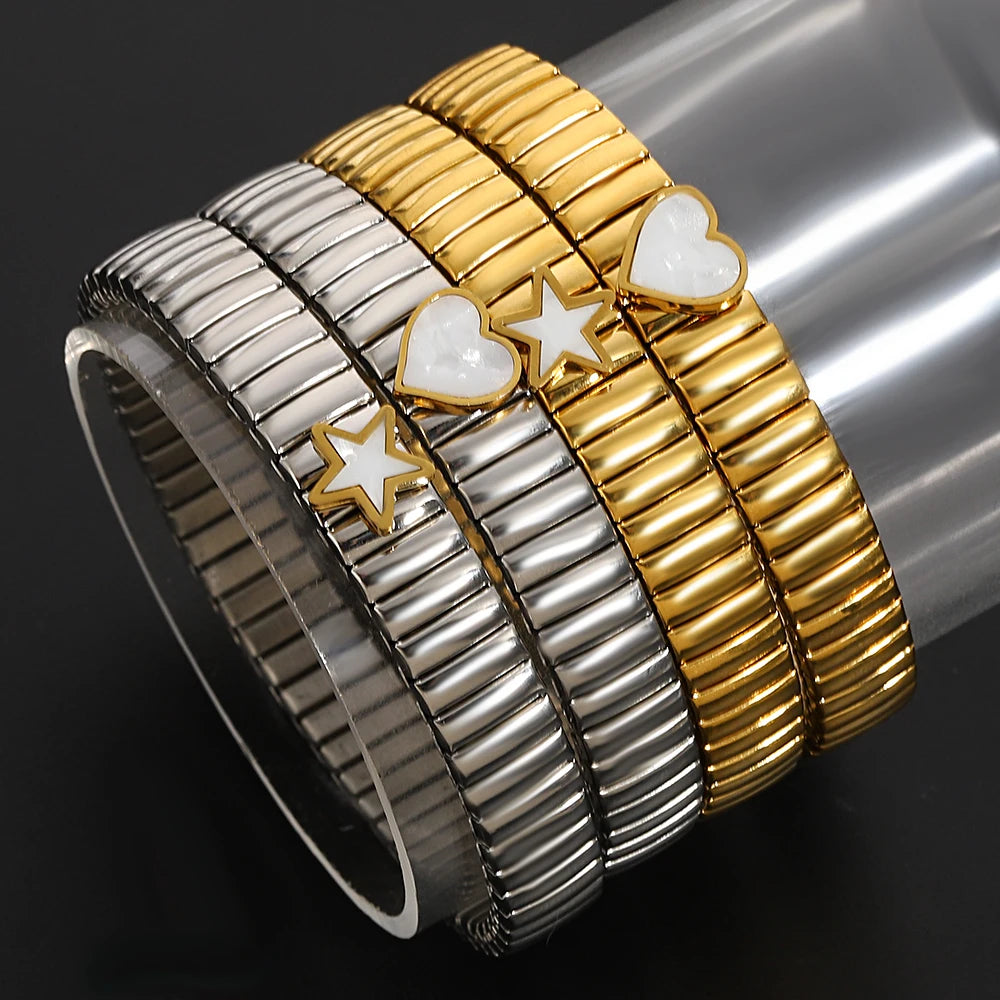 Brazalete Love Stars – Elástico Unisex Acero
