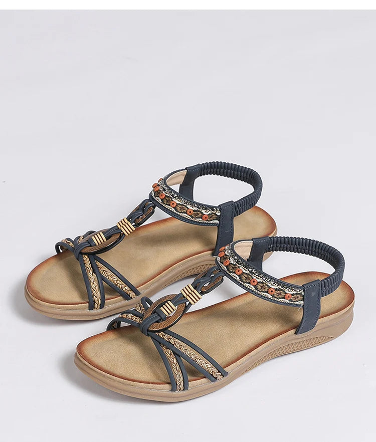 Sandalias Retro Mujer Verano 2025 – Colores Caribeños y Comodidad Total