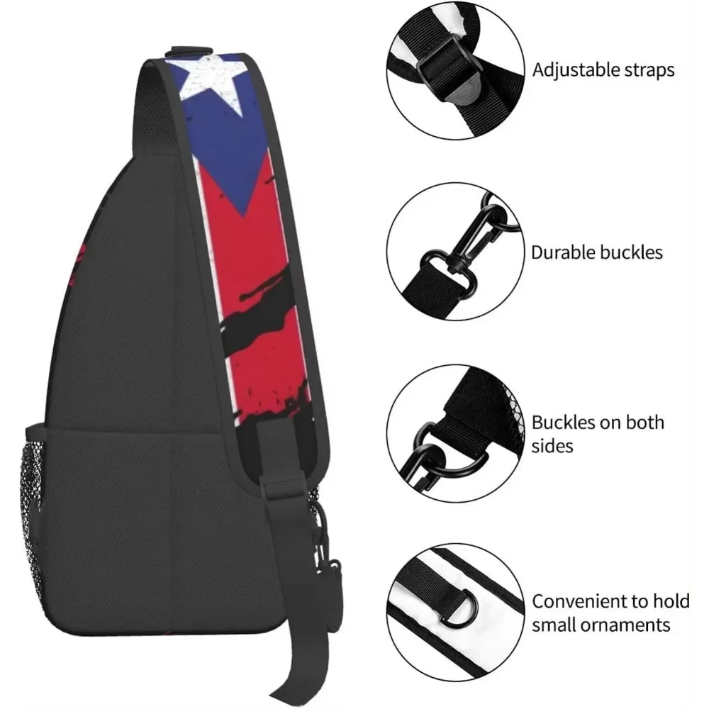 Bulto Cruzado Estilo Puerto Rico – Bandera Boricua para Aventureros y Aventureras