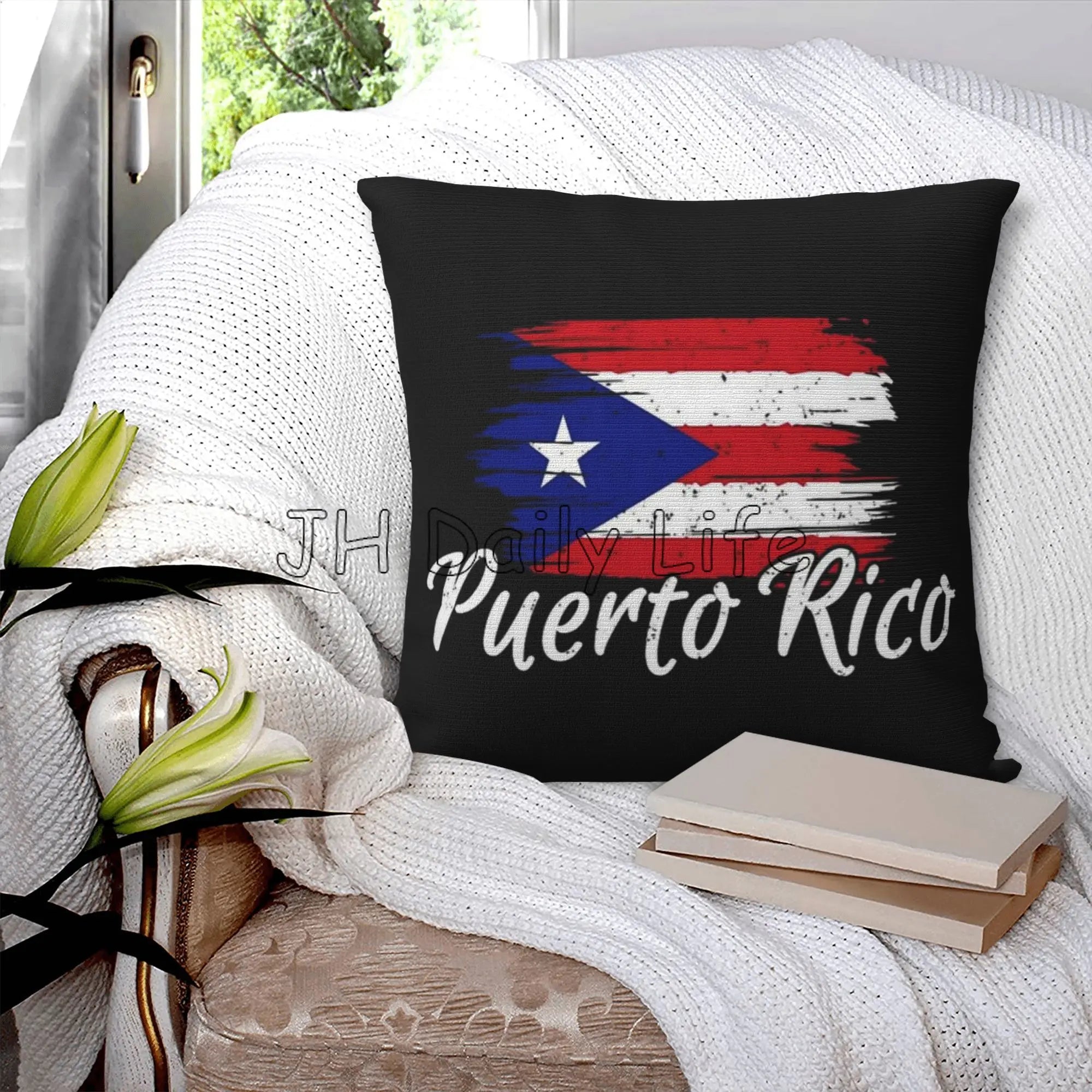 Funda de Cojín Bandera de Puerto Rico – Estilo Boricua para tu Espacio