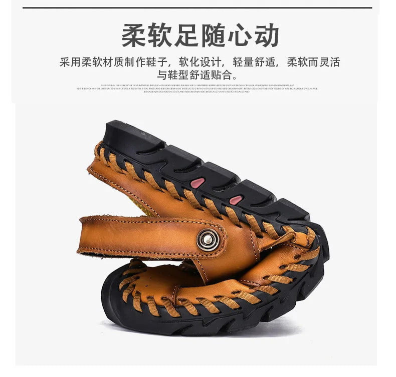Sandalias Hombre Verano 2022 – Cuero Cómodo y Estilo Playero XL
