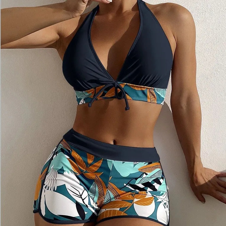 Bikini Deportivo Mujer – Estampado con Encaje