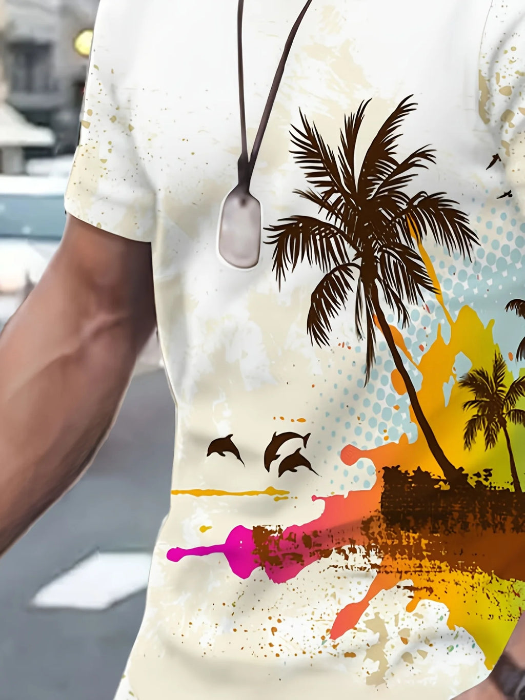 Set Casual Verano 2025 Hombre – Estilo Playero con Palmas y Vela