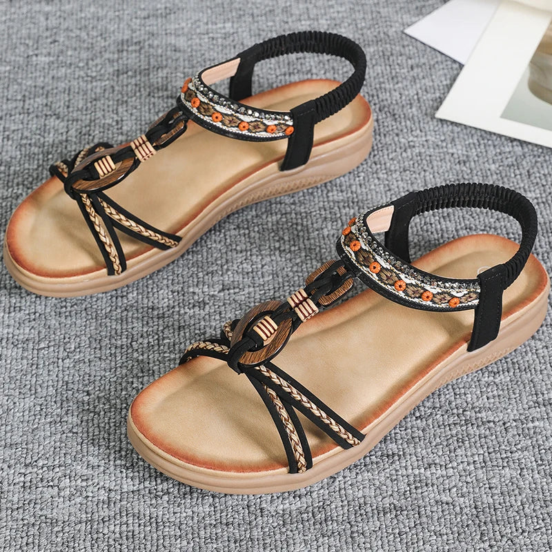 Sandalias Retro Mujer Verano 2025 – Colores Caribeños y Comodidad Total