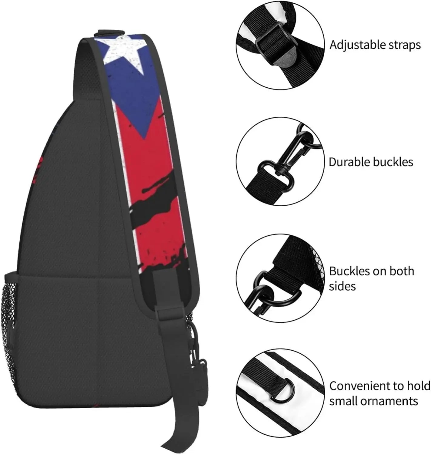 Bulto Cruzado Estilo Puerto Rico – Bandera Boricua para Aventureros y Aventureras