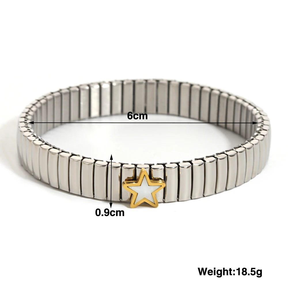 Brazalete Love Stars – Elástico Unisex Acero