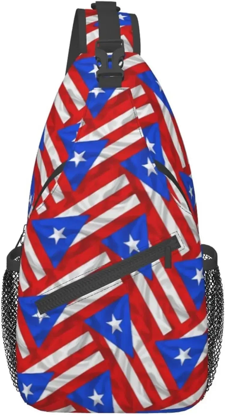 Bulto Cruzado Estilo Puerto Rico – Bandera Boricua para Aventureros y Aventureras