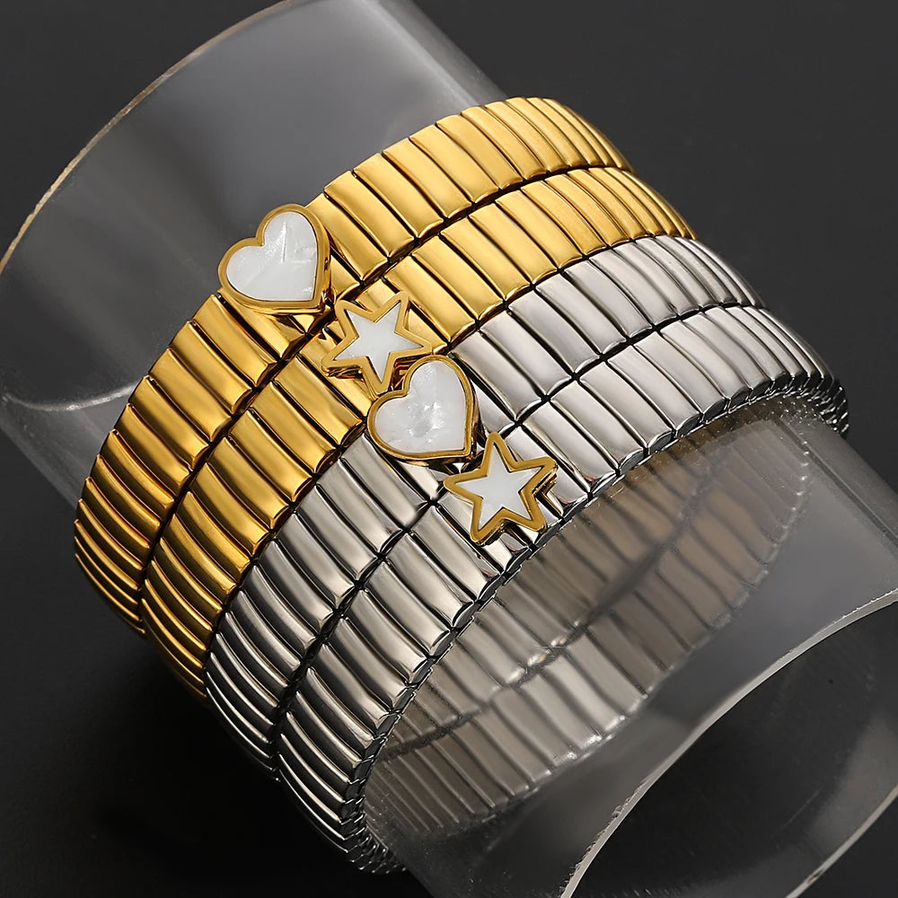 Brazalete Love Stars – Elástico Unisex Acero
