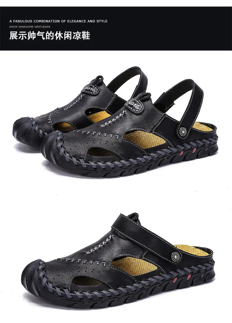 Sandalias Hombre Verano 2022 – Cuero Cómodo y Estilo Playero XL