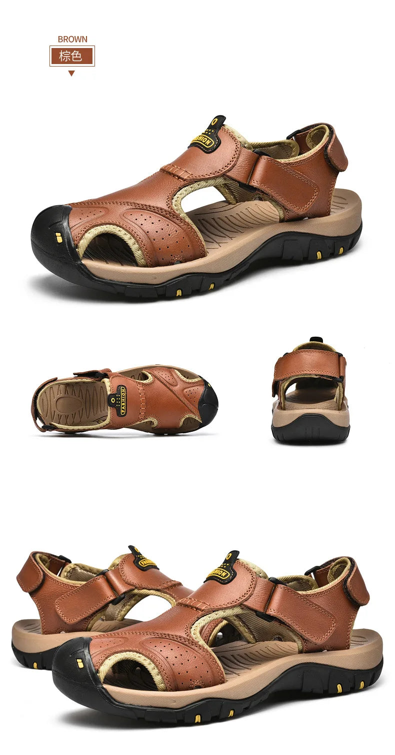 Sandalias Hombre Verano 2022 – Cuero Cómodo y Estilo Playero XL