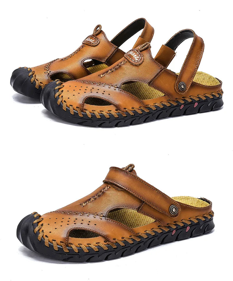Sandalias Hombre Verano 2022 – Cuero Cómodo y Estilo Playero XL