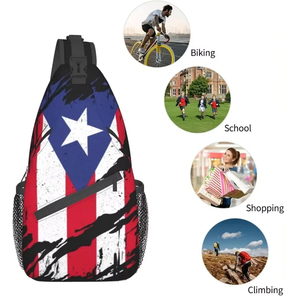 Bulto Cruzado Estilo Puerto Rico – Bandera Boricua para Aventureros y Aventureras