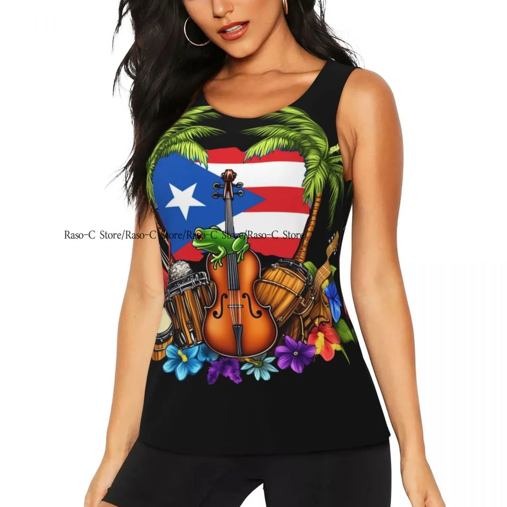 Crop Yoga Sexy con Bandera Boricua