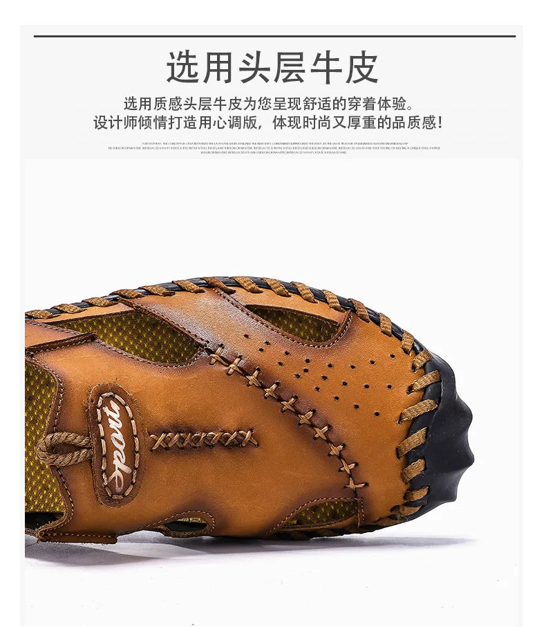 Sandalias Hombre Verano 2022 – Cuero Cómodo y Estilo Playero XL