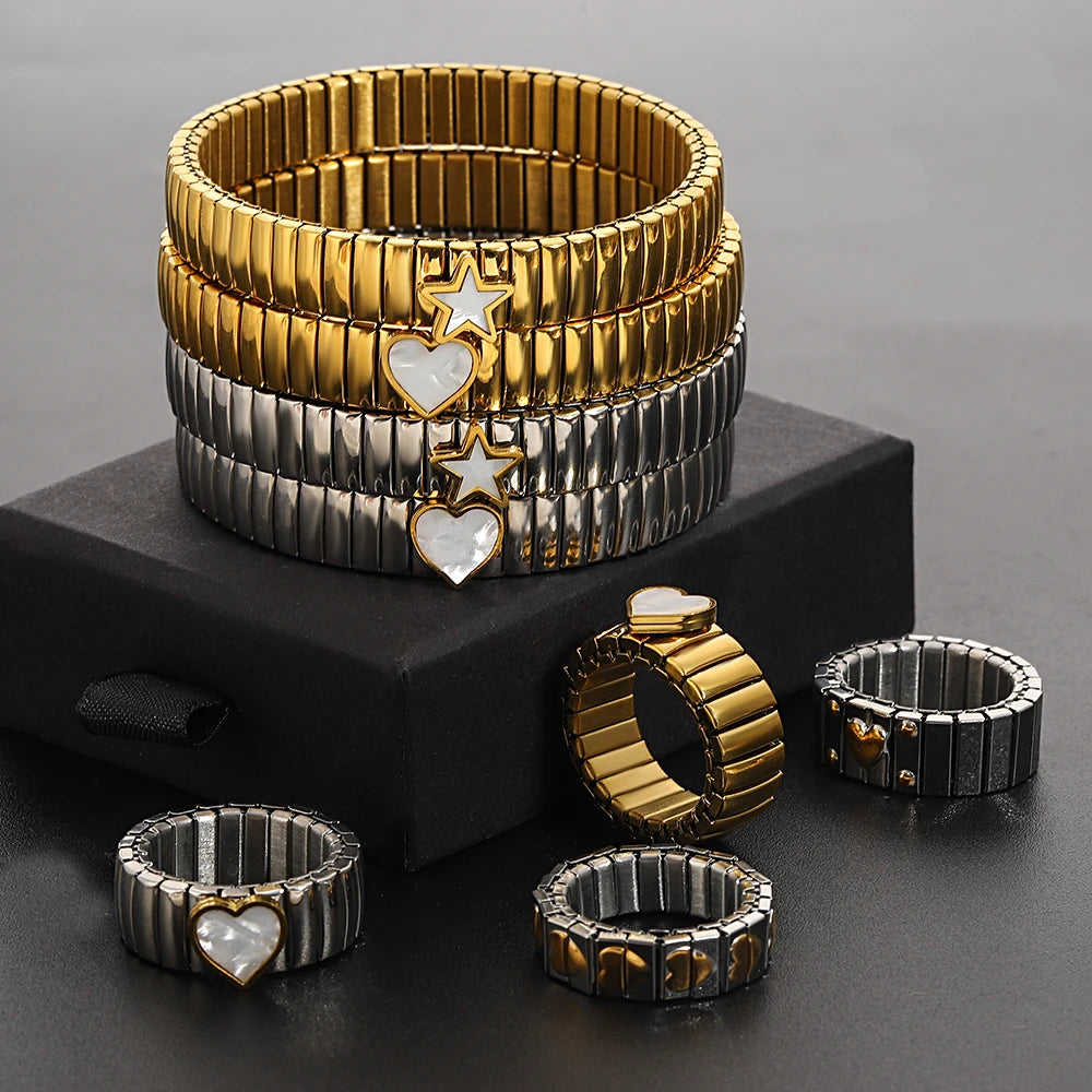 Brazalete Love Stars – Elástico Unisex Acero