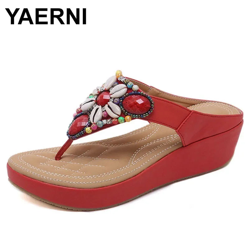 Sandalias YAERNI Estilo Playero – Elegancia Casual con Altura Caribeña