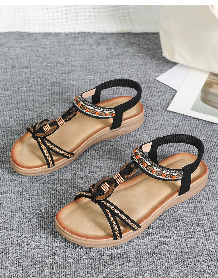 Sandalias Retro Mujer Verano 2025 – Colores Caribeños y Comodidad Total