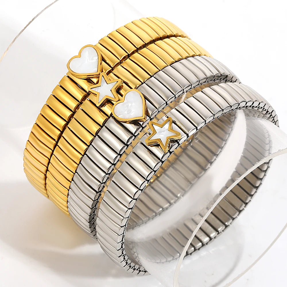Brazalete Love Stars – Elástico Unisex Acero