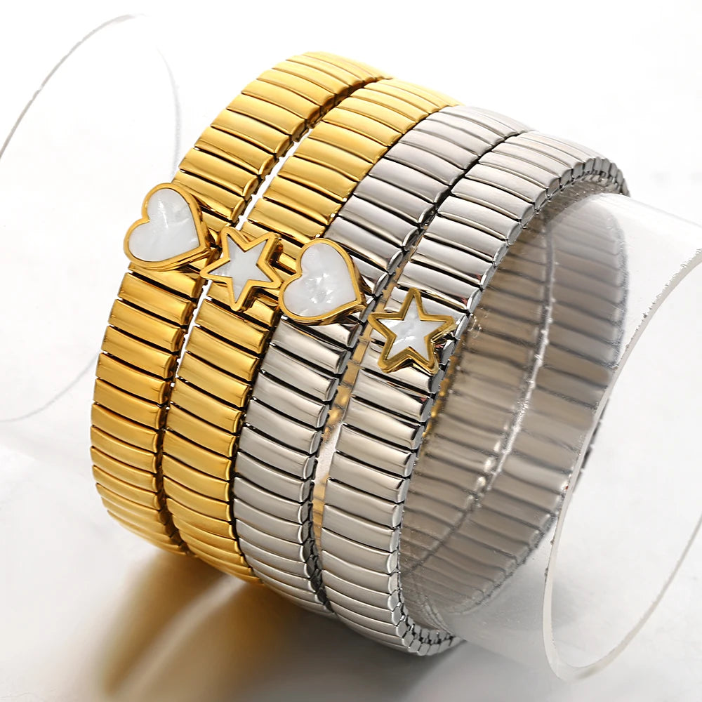 Brazalete Love Stars – Elástico Unisex Acero