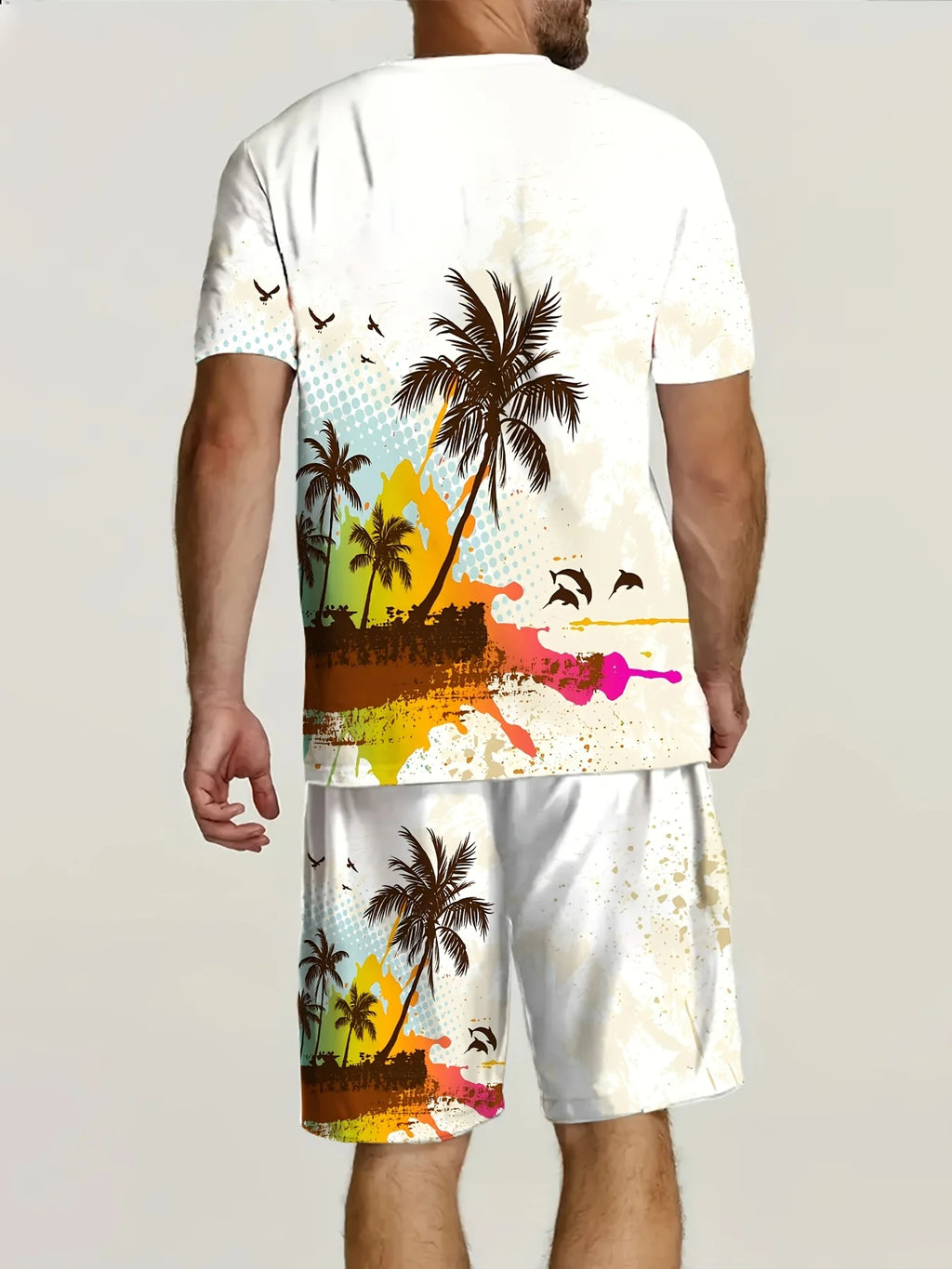 Set Casual Verano 2025 Hombre – Estilo Playero con Palmas y Vela