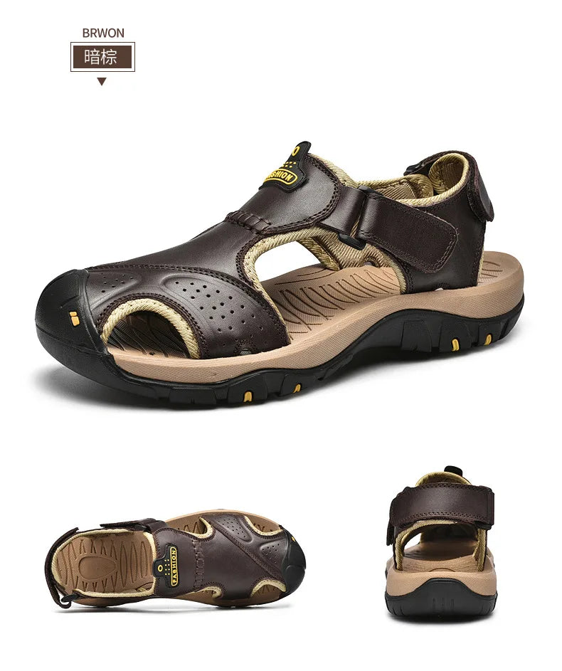 Sandalias Hombre Verano 2022 – Cuero Cómodo y Estilo Playero XL