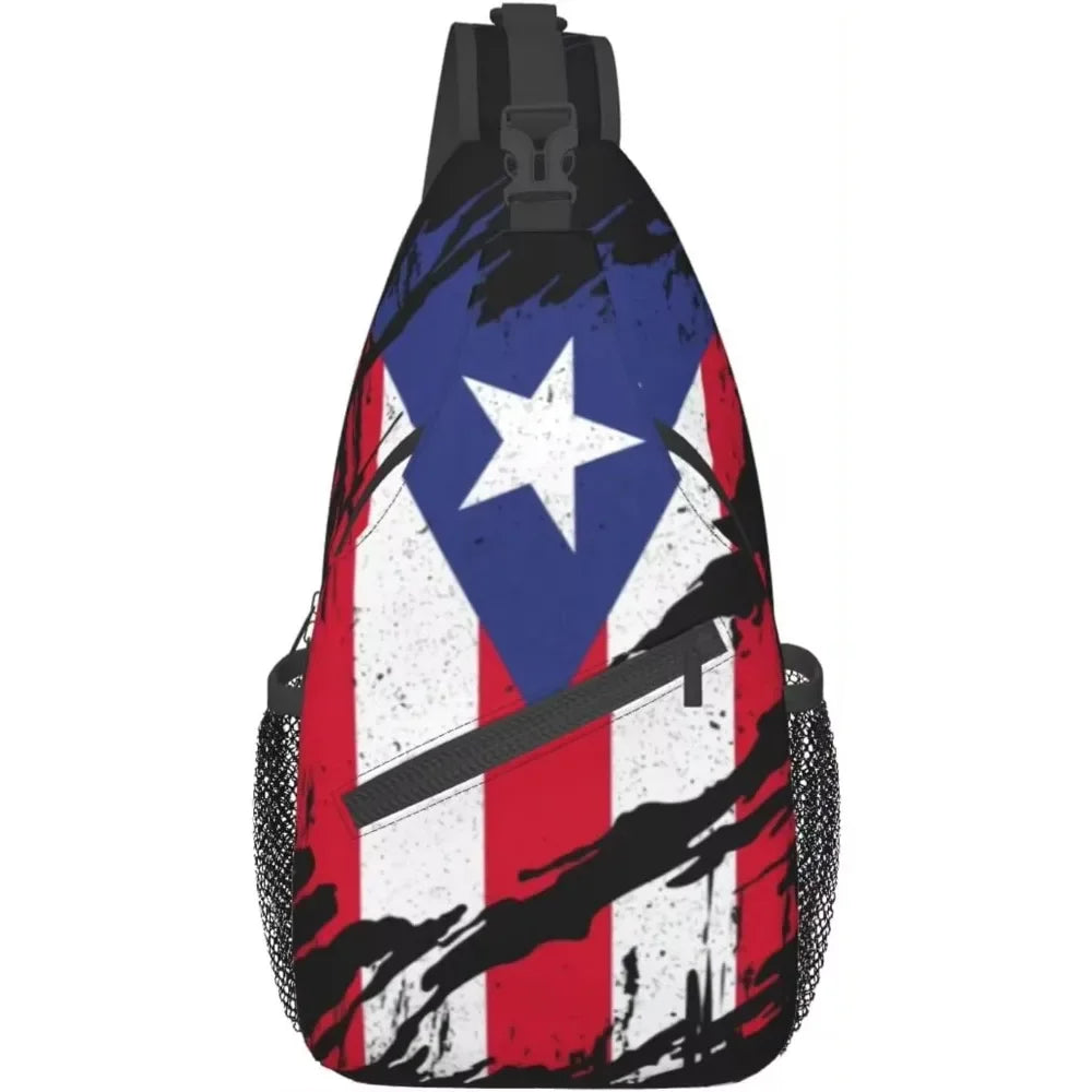 Bulto Cruzado Estilo Puerto Rico – Bandera Boricua para Aventureros y Aventureras