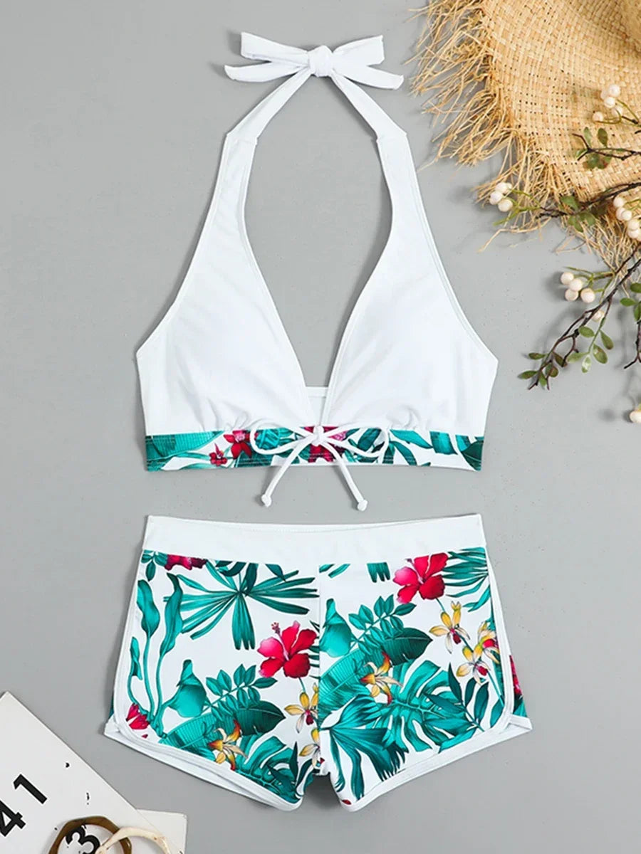 Bikini Deportivo Mujer – Estampado con Encaje