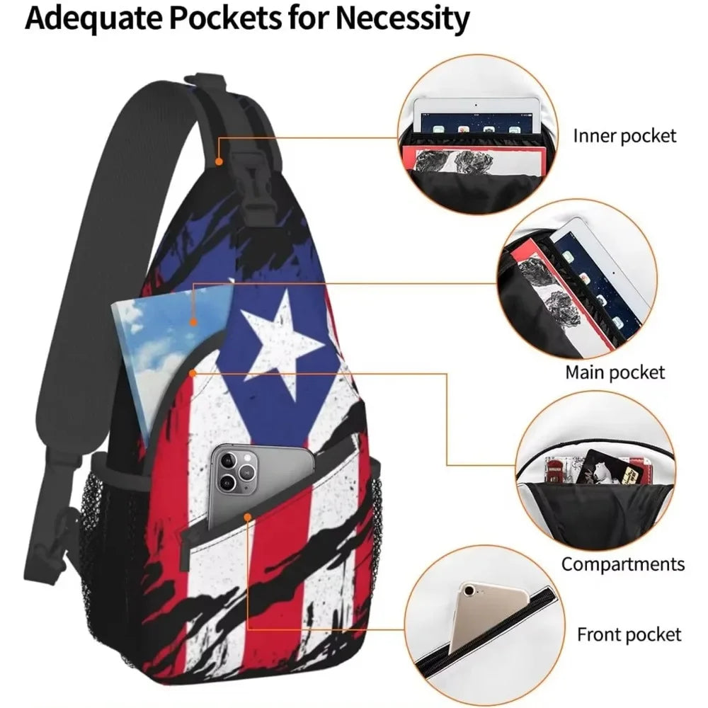 Bulto Cruzado Estilo Puerto Rico – Bandera Boricua para Aventureros y Aventureras