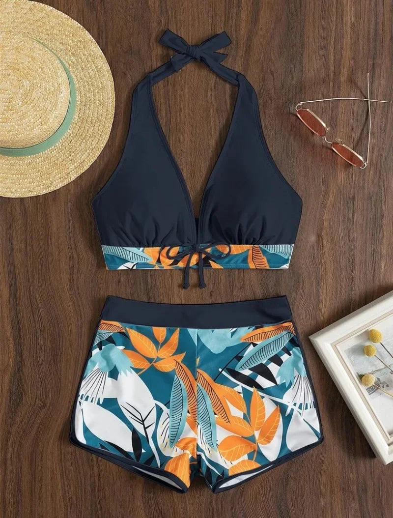 Bikini Deportivo Mujer – Estampado con Encaje