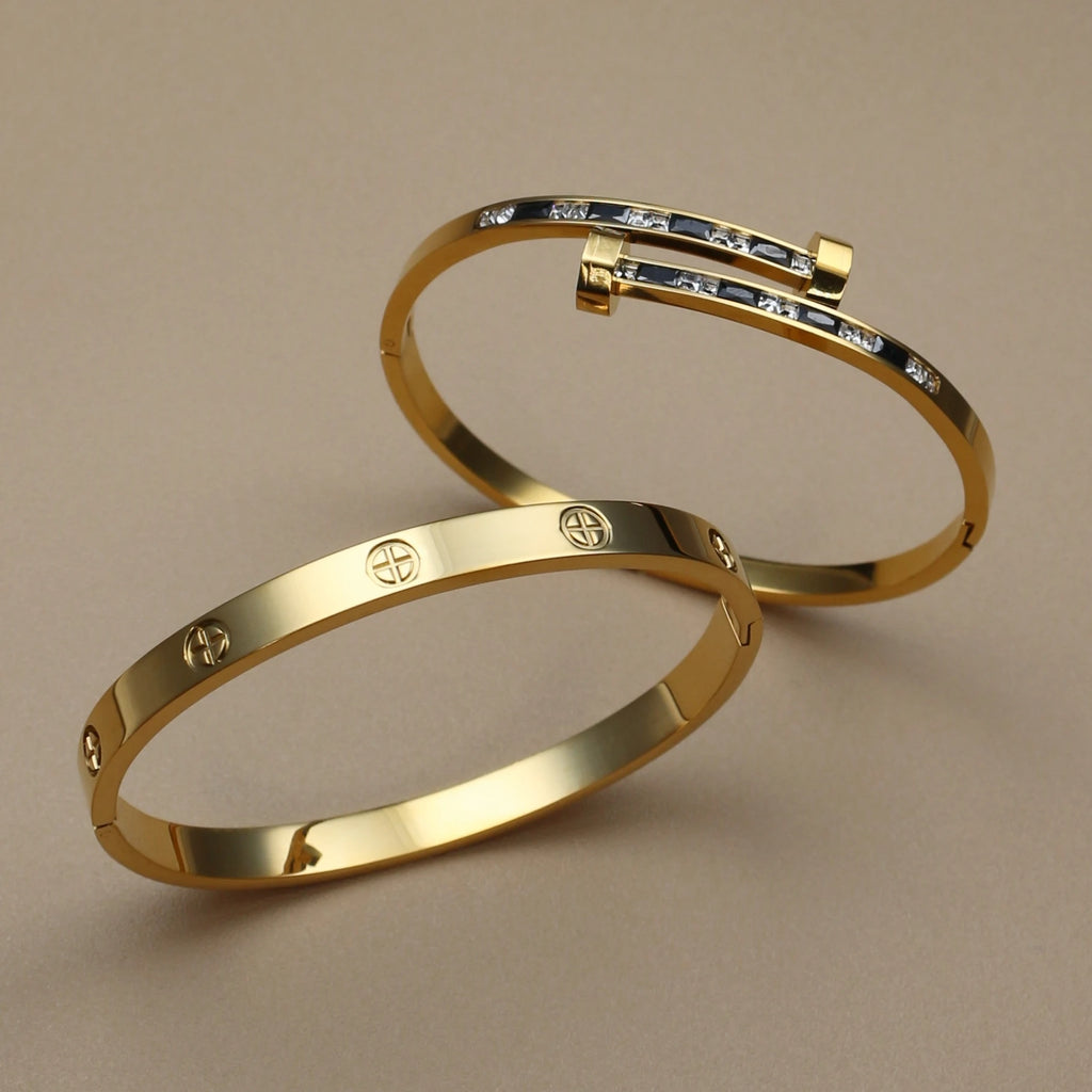 Pulsera Trébol Acero – Cristal y Suerte