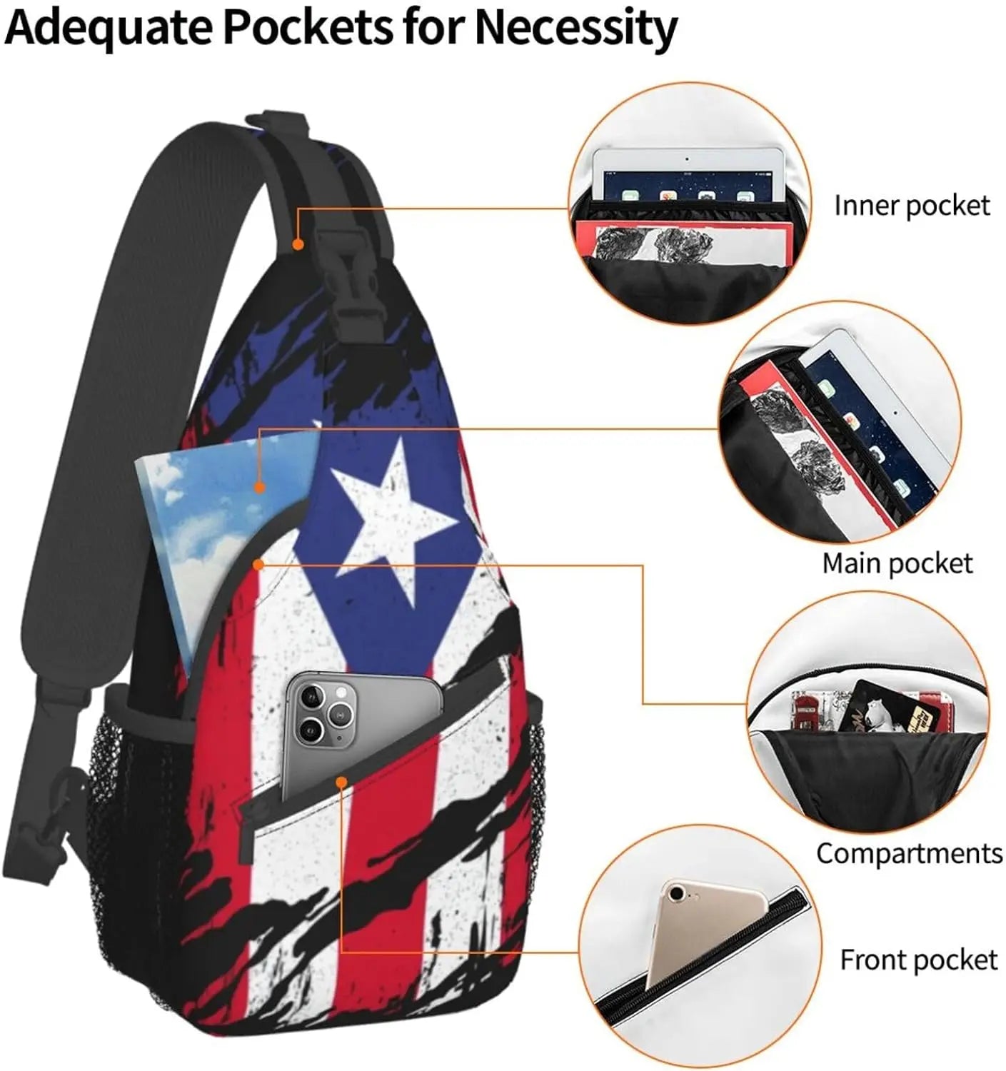 Bulto Cruzado Estilo Puerto Rico – Bandera Boricua para Aventureros y Aventureras